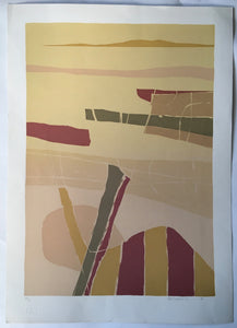 FRED SCHIMMEL (1928-2009) Abstract Landscape "PIER" 66/75 C.1979 - Original Signed Print (South African Artist)