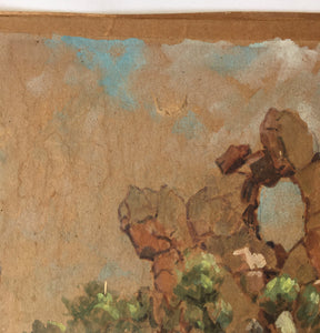Erich Fleischmann b.1899 d.1970 (South African) Watercolour landscape on brown paper