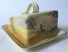 Load image into Gallery viewer, Royal Doulton PIPES OF PAN D4784 cheese or butter dish - rare shape
