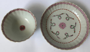 Chinese Export Porcelain Famille Rose Tea Bowl & Saucer  Late 18th / early 19th century