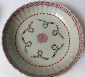 Chinese Export Porcelain Famille Rose Tea Bowl & Saucer  Late 18th / early 19th century