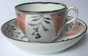 Antique English Cup & Saucer / tea Bowl c.1810 Possibly Thomas Wolfe Factory Z