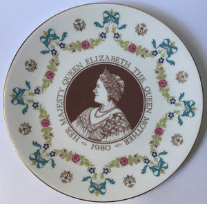 Royal Doulton 80th birthday commemorative plate - Her Majesty QUEEN ELIZABETH the Queen mother 1980