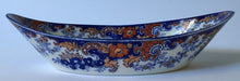 Load image into Gallery viewer, William Ridgway Polychrome Imari boat shape dish Antique English transfer printed  c.1891 Pattern 5619
