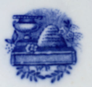 William Ridgway Polychrome Imari boat shape dish Antique English transfer printed  c.1891 Pattern 5619