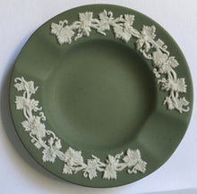 Load image into Gallery viewer, WEDGWOOD Sage Green Jasperware ashtray in box -  cameo decorated bisque porcelain
