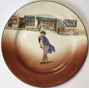Royal Doulton Dickens Ware D 2973 Mr. Pickwick plate White Background Dickensware