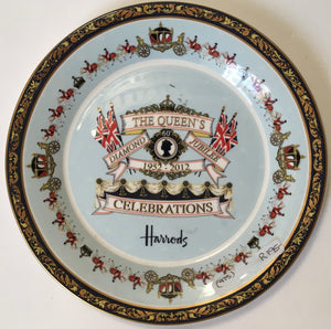 The Queen's Diamond Jubilee 1952-2012 Celebrations HARRODS Commemorative plate
