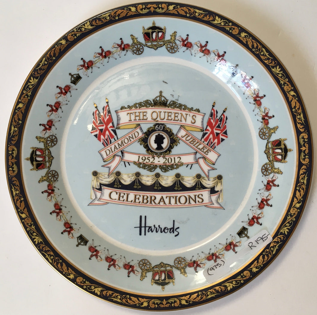 The Queen's Diamond Jubilee 1952-2012 Celebrations HARRODS Commemorative plate