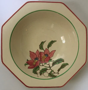 Royal Doulton Fruit Bowl D 5456 Scarce Pattern - Pink Flowers Green Leaves Floral pattern