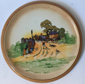 Cecil Aldin "Burleigh Ware Merrie England" Burleigh ware B&L Ltd. Coaching scene TRIVET