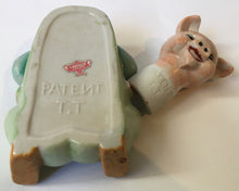 Load image into Gallery viewer, Novelty Piggy Ashtray bobble head LAMODE fine china hand painted PATENT T.T Pig figure
