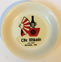 Load image into Gallery viewer, Vintage Continental Vitreous china ADVERTISING dish 1965 THE MIKADO CAPE TOWN Mid century design
