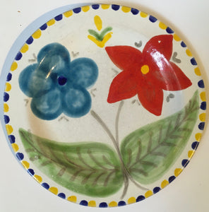 Desimone Italy, 26 cm plate Hand Painted flowers Ceramiche De Simone
