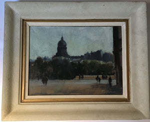 Pat SKILLETER (1922)(South African Artist) oil Painting on board "LE CREPUSCULE, PARIS PANTHEON"