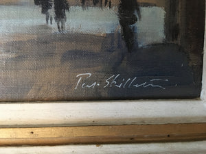 Pat SKILLETER (1922)(South African Artist) oil Painting on board "LE CREPUSCULE, PARIS PANTHEON"