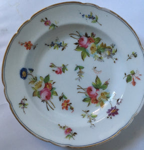 Possibly Old Paris Hard Paste porcelain hand painted plate Roses & Flowers c.1850