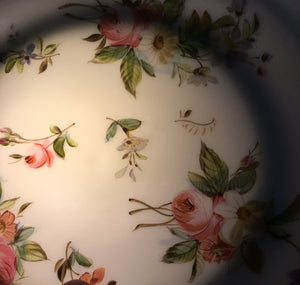 Possibly Old Paris Hard Paste porcelain hand painted plate Roses & Flowers c.1850