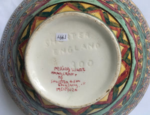 Shorter & Son MABEL LEIGH 'Mendoza' Period ware Sgraffito bowl Hand crafted & Painted Art deco