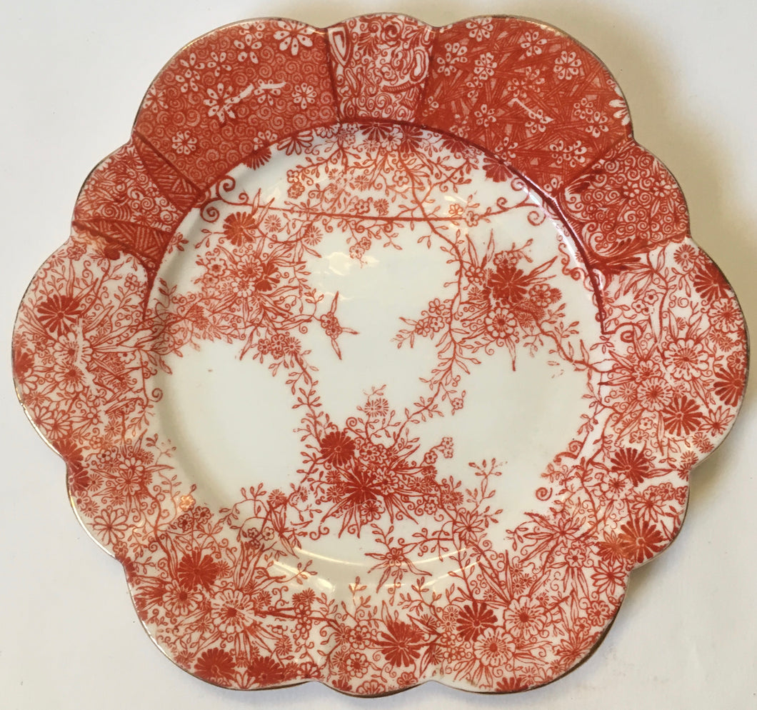WILEMAN & CO. FOLEY SHELLEY CHINA ENGLAND PATTERN 6027 SHAPE 115510 TRIO spare cake plate - ANTIQUE C.1890 hairline