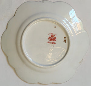 WILEMAN & CO. FOLEY SHELLEY CHINA ENGLAND PATTERN 6027 SHAPE 115510 TRIO spare cake plate - ANTIQUE C.1890 hairline