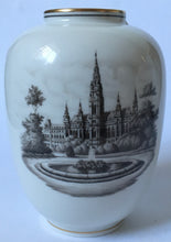 Load image into Gallery viewer, Wien Augarten Rathaus hand painted porcelain vase - Vienna City Hall - High quality hand painting - Rare vase
