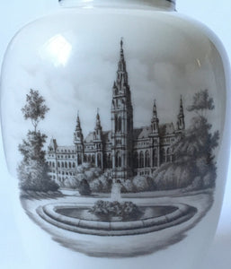Wien Augarten Rathaus hand painted porcelain vase - Vienna City Hall - High quality hand painting - Rare vase