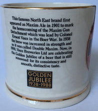 Load image into Gallery viewer, Wade PDM England Pub Jug Mug Double Maxim Golden Jubilee 1938-1988 Brown Ale Vaux Sunderland
