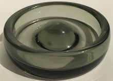 Load image into Gallery viewer, Holmegaard Per Lutken smokey grey glass &#39;Fried Egg&quot; signed Art glass hand blown small bowl 1950s PL 17948

