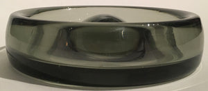 Holmegaard Per Lutken smokey grey glass 'Fried Egg" signed Art glass hand blown small bowl 1950s PL 17948