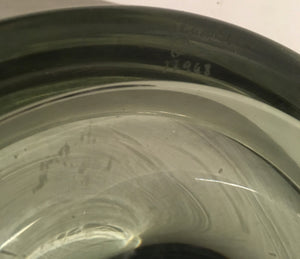 Holmegaard Per Lutken smokey grey glass 'Fried Egg" signed Art glass hand blown small bowl 1950s PL 17948