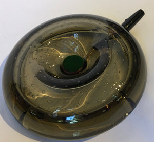 Whitefriars Controlled bubbles glass ashtray for PARKER pens - magnetic pen holder