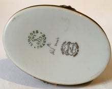 Load image into Gallery viewer, Peint Main Limoges France MC Elephant trinket box Dubarry porcelain de france Made in France
