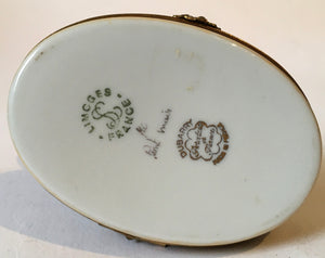 Peint Main Limoges France MC Elephant trinket box Dubarry porcelain de france Made in France