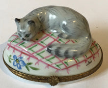 Load image into Gallery viewer, Decor Main Dubarry Limoges France Cat trinket box  Made in France
