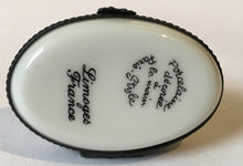 Load image into Gallery viewer, Porcelaine Decoree a la main Paris style Limoges France Cat trinket box Made in France
