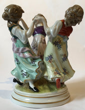 Load image into Gallery viewer, Sitzendorf porcelain - Three dancing figures &#39;The Round Dance&#39; - Scheibe-Alsbach Porcelain Factory Germany
