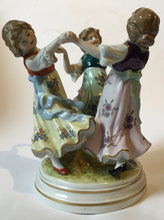 Load image into Gallery viewer, Sitzendorf porcelain - Three dancing figures &#39;The Round Dance&#39; - Scheibe-Alsbach Porcelain Factory Germany
