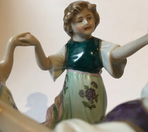 Sitzendorf porcelain - Three dancing figures 'The Round Dance' - Scheibe-Alsbach Porcelain Factory Germany