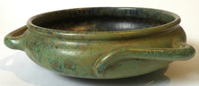 Load image into Gallery viewer, Gouda Holland Arts &amp; Crafts Art Nouveau bowl shape 715 &quot;Made in Holland&quot; green mottled glaze
