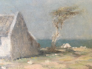 Charles Graham POWELL-JONES (1899-1966) oil on board - cottage landscape "at Gansbaai" painting (South African artist)