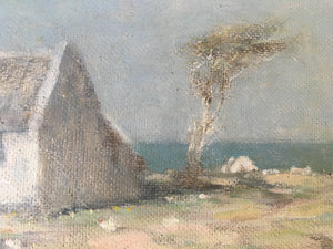 Charles Graham POWELL-JONES (1899-1966) oil on board - cottage landscape "at Gansbaai" painting (South African artist)