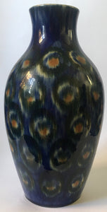 FRIEDRICH FESTERSEN (1880-1915) Jugendstil Pfauenaugen Dekor PEACOCK VASE Arts & Crafts studio pottery c.1900