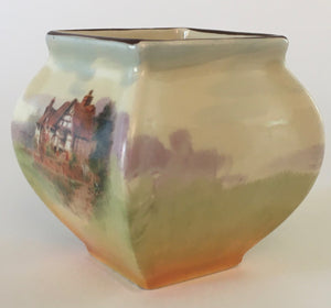 Royal Doulton Miniature vase 7017 'English Cottages D 4987 c.1940s