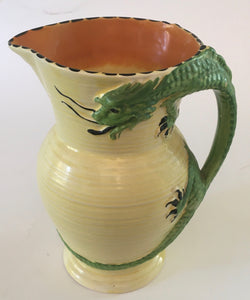 Burleigh Ware DRAGON jug 4894 Art Deco pottery B&L Ltd england