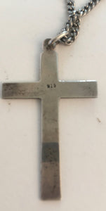 (STR2)  Sterling silver cross 925 with chain (not silver)