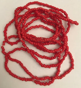 Coral bead necklace , small beads 140cm long