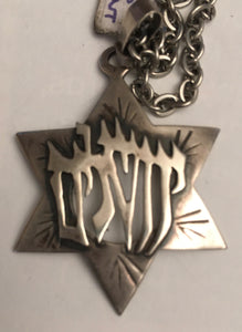 (STR3)  Sterling silver star of david 925 with chain (not silver)