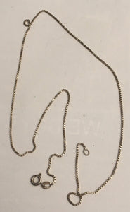 (STR8)  Sterling silver chain necklace 925 45cm long