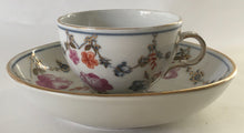 Load image into Gallery viewer, Antique Furstenberg Cup &amp; Saucer underglaze blue overglaze hand painted in colours
